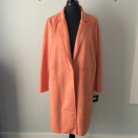 Andrew Marc New York  | Salmon Faux Suede Duster - Picture 1 of 6